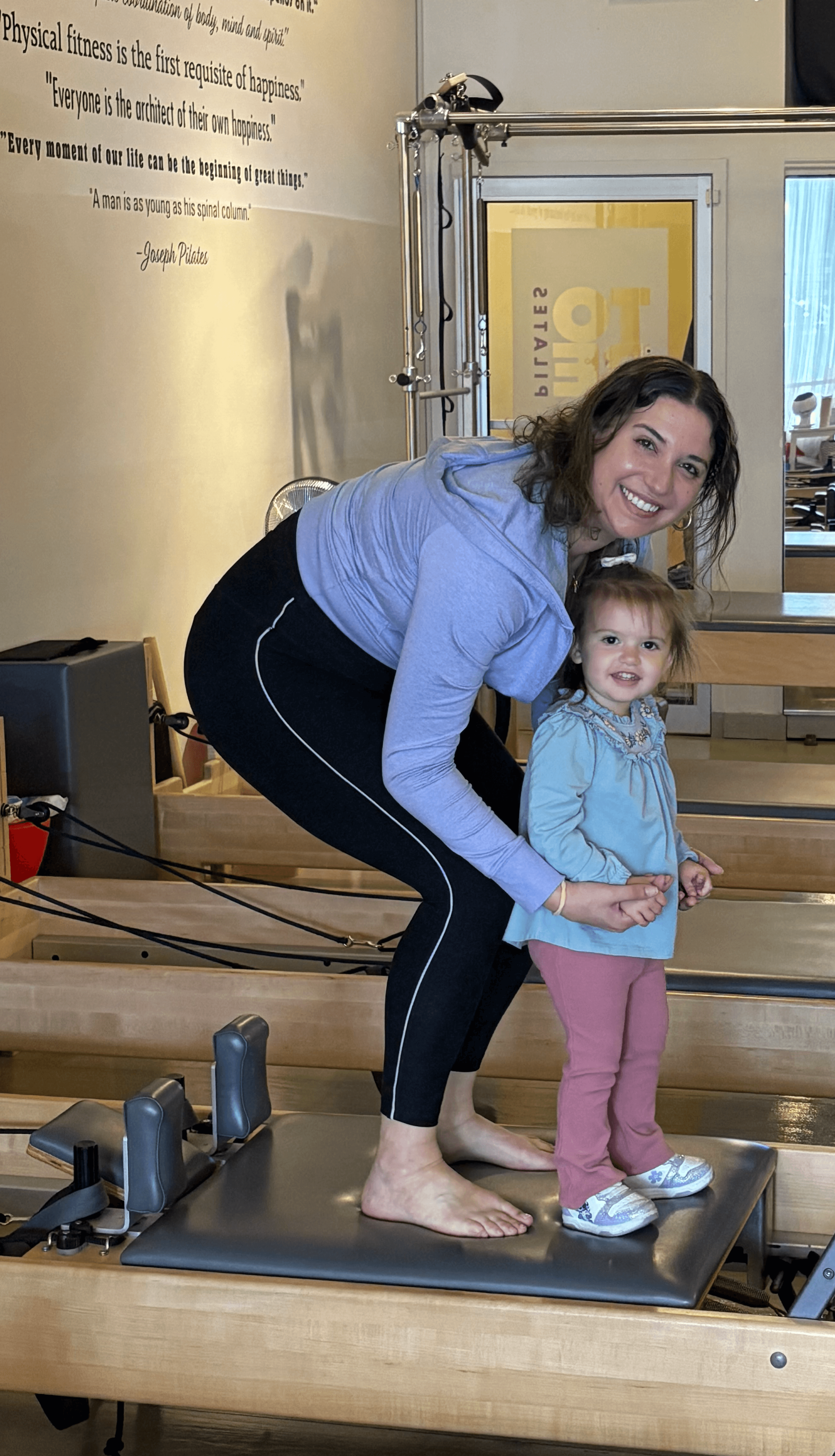Amanda and child at Montclair Pilates